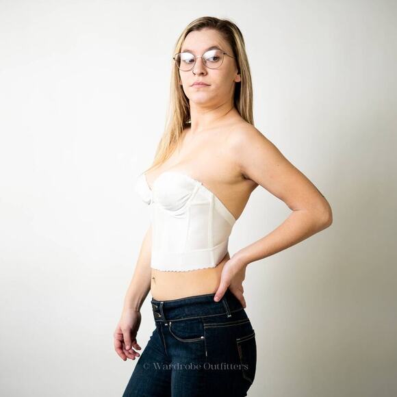 Vintage 90s White Structured Corset Bustier Lingerie- 34B - Picture 3 of 7